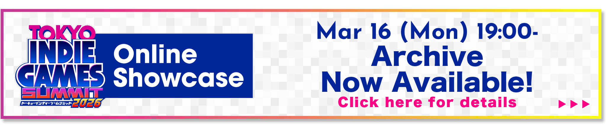 TIGS Online Showcase live stream